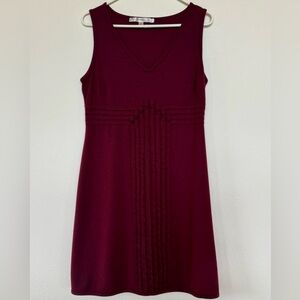 Studio M Deep Red Sleeveless Midi Dress